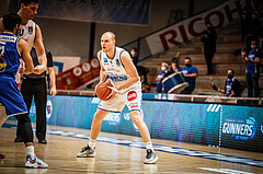 Basketball, bet-at-home Basketball Superliga 2021/22, Grunddurchgang Runde 8, Oberwart Gunners, Gmunden Swans, Sebastian Käferle (7)