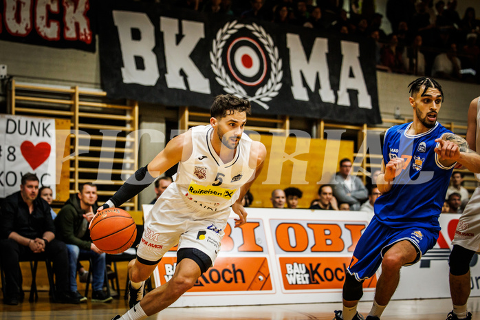 Basketball, Basketball Zweite Liga 2022/23, Playoff, Viertelfinale Spiel 2
, Mattersburg Rocks, BBU Salzburg, Jordis Ortega (5)