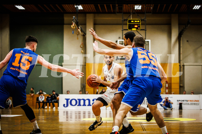 Basketball, Basketball Zweite Liga 2022/23, Playoff, Viertelfinale Spiel 2
, Mattersburg Rocks, BBU Salzburg, Jordis Ortega (5)