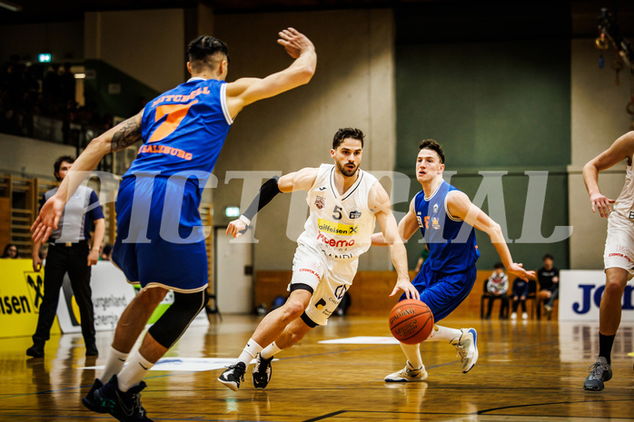 Basketball, Basketball Zweite Liga 2022/23, Playoff, Viertelfinale Spiel 2
, Mattersburg Rocks, BBU Salzburg, Jordis Ortega (5)