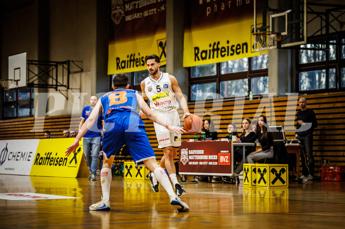 Basketball, Basketball Zweite Liga 2022/23, Playoff, Viertelfinale Spiel 2
, Mattersburg Rocks, BBU Salzburg, Jordis Ortega (5)
