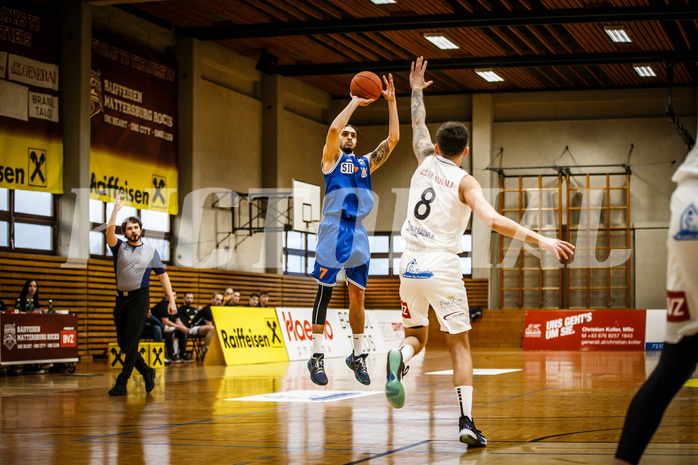 Basketball, Basketball Zweite Liga 2022/23, Playoff, Viertelfinale Spiel 2
, Mattersburg Rocks, BBU Salzburg, A. Mitchell (7)