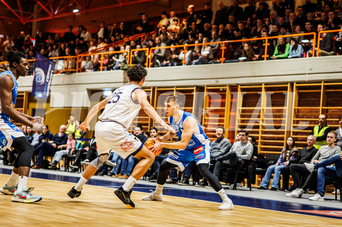 Basketball, win2day Basketball Superliga 2023/224, Grunddurchgang Runde 16, BBC Nord Dragonz, Oberwart Gunners, Jonathan Knessl (12)