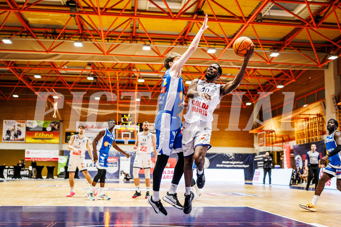 Basketball, win2day Basketball Superliga 2023/224, Grunddurchgang Runde 16, BBC Nord Dragonz, Oberwart Gunners, Austen Awosika (10)