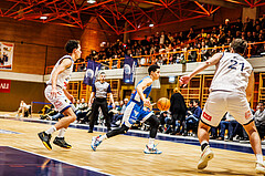 Basketball, win2day Basketball Superliga 2023/224, Grunddurchgang Runde 16, BBC Nord Dragonz, Oberwart Gunners, Magdy Abou-Ahmed (6)