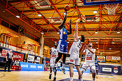 Basketball, win2day Basketball Superliga 2023/224, Grunddurchgang Runde 16, BBC Nord Dragonz, Oberwart Gunners, Shaquille Rombley (5)