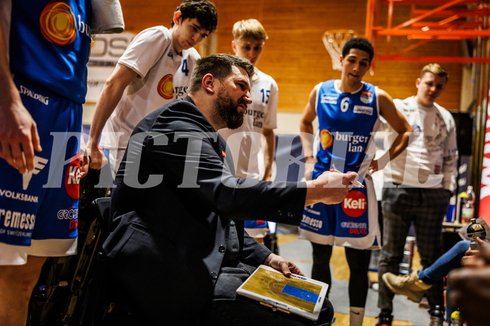 Basketball, win2day Basketball Superliga 2023/224, Grunddurchgang Runde 16, BBC Nord Dragonz, Oberwart Gunners, Horst Leitner (Head Coach)