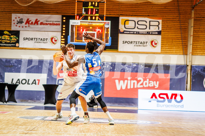 Basketball, win2day Basketball Superliga 2023/224, Grunddurchgang Runde 16, BBC Nord Dragonz, Oberwart Gunners, Lukas Knor (21)