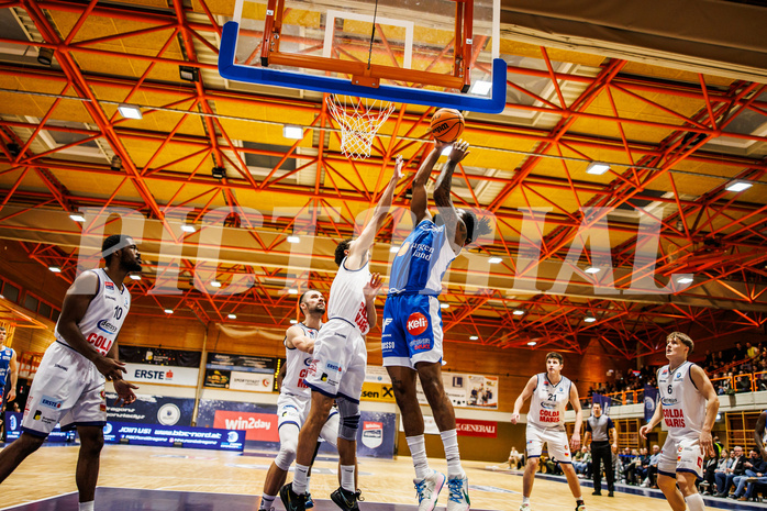 Basketball, win2day Basketball Superliga 2023/224, Grunddurchgang Runde 16, BBC Nord Dragonz, Oberwart Gunners, Kris Monroe (13)