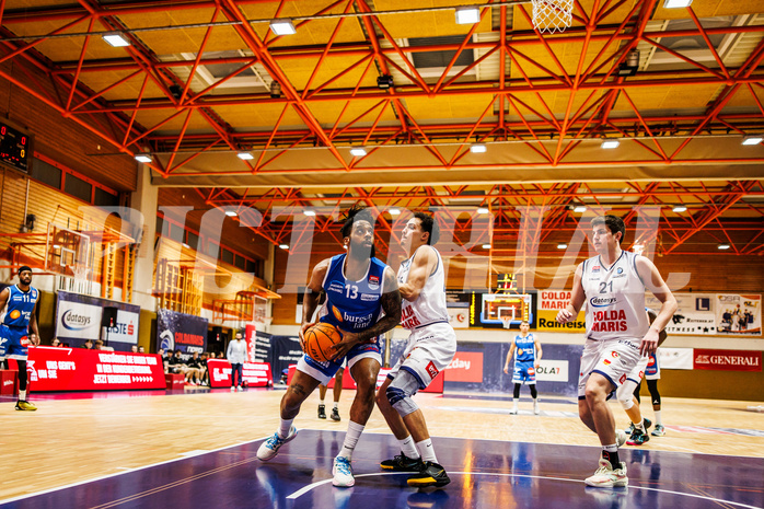 Basketball, win2day Basketball Superliga 2023/224, Grunddurchgang Runde 16, BBC Nord Dragonz, Oberwart Gunners, Kris Monroe (13)