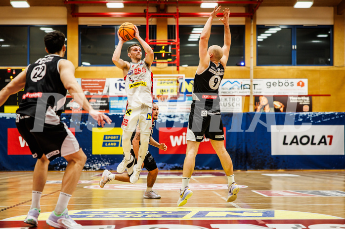Basketball, win2day Basketball Superliga 2023/24, Grunddurchgang 16.Runde, Traiskirchen Lions, Kapfenberg Bulls, Edgars Lasenbergs (25)