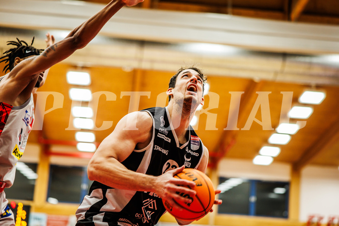 Basketball, win2day Basketball Superliga 2023/24, Grunddurchgang 16.Runde, Traiskirchen Lions, Kapfenberg Bulls, Nemanja Krstic (22)