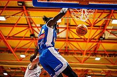 Basketball, win2day Basketball Superliga 2023/224, Grunddurchgang Runde 16, BBC Nord Dragonz, Oberwart Gunners, Shaquille Rombley (5)