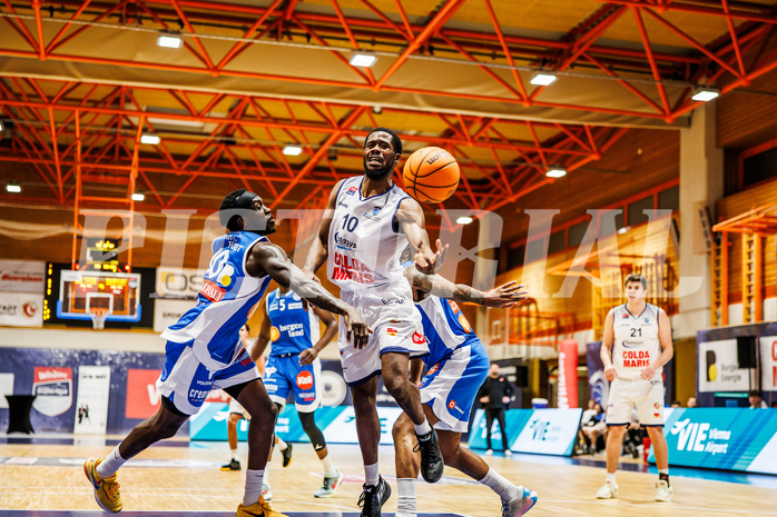 Basketball, win2day Basketball Superliga 2023/224, Grunddurchgang Runde 16, BBC Nord Dragonz, Oberwart Gunners, Austen Awosika (10)