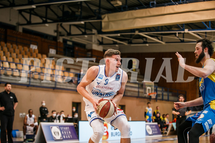 Basketball, bet-at-home Basketball Superliga 2020/21, Platzierungsrunde, 8. Runde, Oberwart Gunners, SKN St. Pölten, Edi Patekar (9)