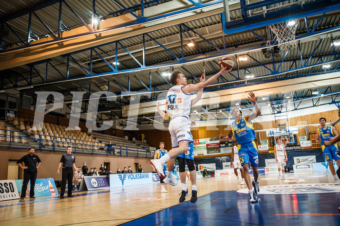 Basketball, bet-at-home Basketball Superliga 2020/21, Platzierungsrunde, 8. Runde, Oberwart Gunners, SKN St. Pölten, Jonathan Knessl (12)