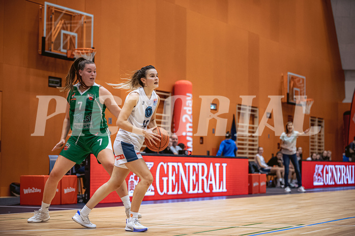 Basketball, Win2Day Basketball Damen Superliga 2022/23, Grunddurchgang 2.Runde, Vienna D.C. Timberwolves, KOS Celovec Damen, Nikolina Sofric (7), Iva Ilic (10)