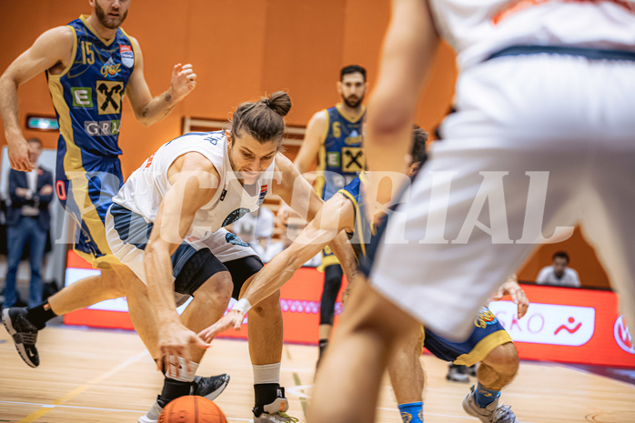 Basketball, Win2Day Superliga 2022/23, Grunddurchgang 2.Runde, Vienna D.C. Timberwolves, UBSC Raiffeisen Graz, Moritz Lanegger (21)