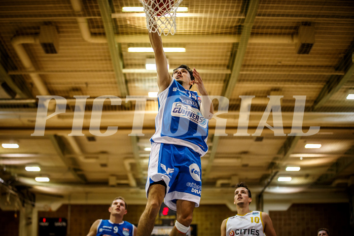 Basketball, win2day Basketball Superliga 2022/23, Grunddurchgang 1.Runde, Fürstenfeld Panthers, Oberwart Gunners, Derek Hanes (14)