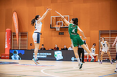 Basketball, Win2Day Basketball Damen Superliga 2022/23, Grunddurchgang 2.Runde, Vienna D.C. Timberwolves, KOS Celovec Damen, Lilian Schwarzenecker (12), Sasa Tomazic (4)