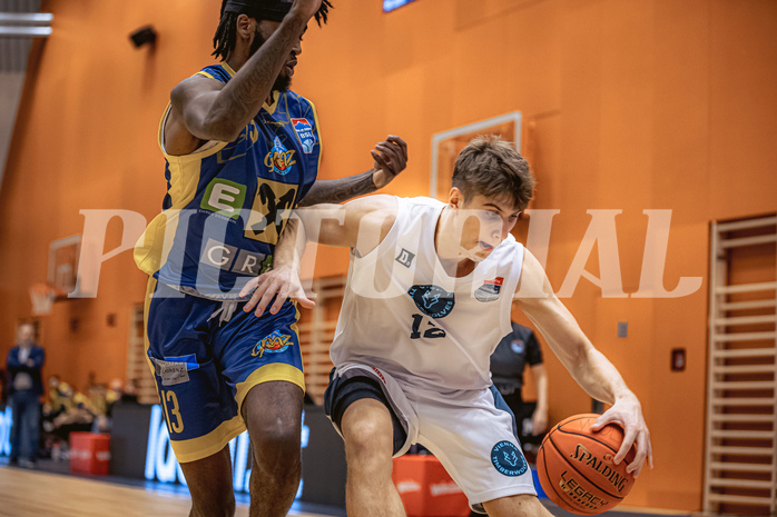 Basketball, Win2Day Superliga 2022/23, Grunddurchgang 2.Runde, Vienna D.C. Timberwolves, UBSC Raiffeisen Graz, Jakob Lohr (12)