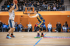 Basketball, Win2Day Superliga 2022/23, 6. Qualifikationsrunde, Vienna Timberwolves, UBSC Graz, Jakob Szkutta (10), Lukas Simoner (22)