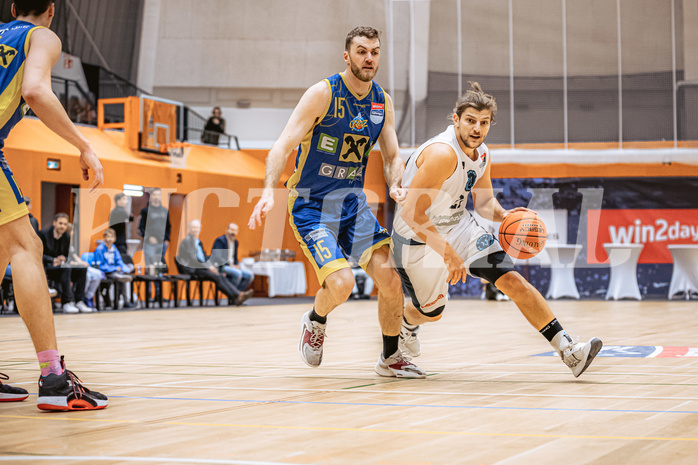 Basketball, Win2Day Superliga 2022/23, 6. Qualifikationsrunde, Vienna Timberwolves, UBSC Graz, Moritz Lanegger (21)