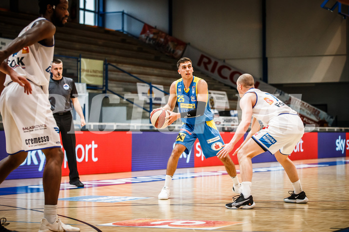 Basketball, bet-at-home Basketball Superliga 2020/21, Viertelfinale Spiel 1, Oberwart Gunners, SKN St. Pölten, Kostas Oikonomopouluos (25)