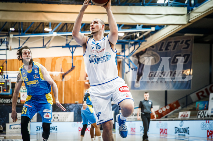 Basketball, bet-at-home Basketball Superliga 2020/21, Viertelfinale Spiel 1, Oberwart Gunners, SKN St. Pölten, Renato Poljak (16)