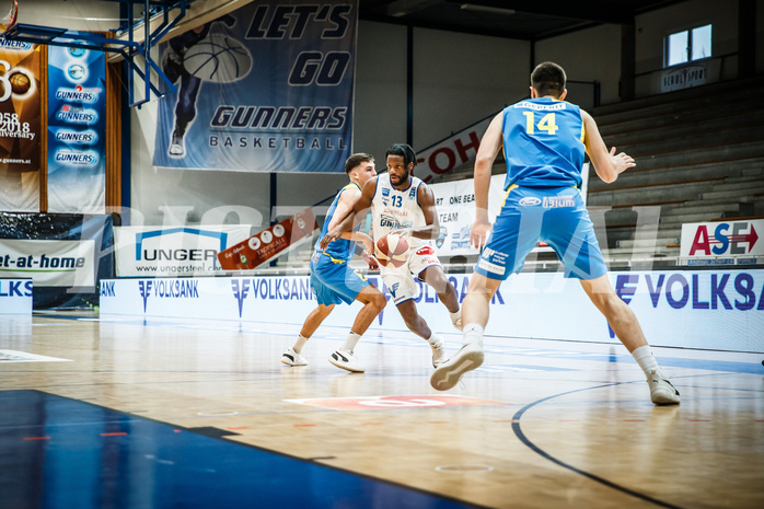 Basketball, bet-at-home Basketball Superliga 2020/21, Viertelfinale Spiel 1, Oberwart Gunners, SKN St. Pölten, Quincy Diggs (13)