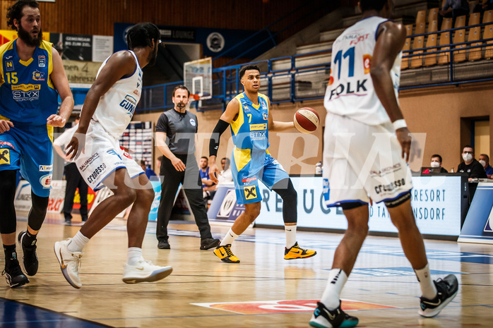 Basketball, bet-at-home Basketball Superliga 2020/21, Viertelfinale Spiel 1, Oberwart Gunners, SKN St. Pölten, Steven Kaltenbrunner (7)