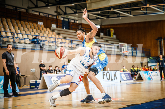 Basketball, bet-at-home Basketball Superliga 2020/21, Viertelfinale Spiel 1, Oberwart Gunners, SKN St. Pölten, Ignas Fiodorovas (5)