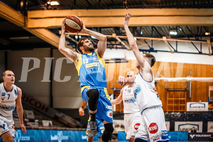 Basketball, bet-at-home Basketball Superliga 2020/21, Viertelfinale Spiel 1, Oberwart Gunners, SKN St. Pölten, Lukas Böck (13)