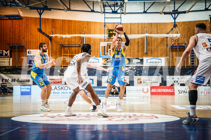 Basketball, bet-at-home Basketball Superliga 2020/21, Viertelfinale Spiel 1, Oberwart Gunners, SKN St. Pölten, Kostas Oikonomopouluos (25)