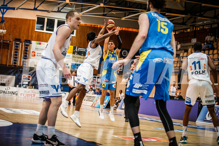 Basketball, bet-at-home Basketball Superliga 2020/21, Viertelfinale Spiel 1, Oberwart Gunners, SKN St. Pölten, Kostas Oikonomopouluos (25)