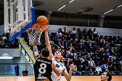 Basketball, Basketball Zweite Liga 2024/25, Grunddurchgang 11.Runde, Vienna Timberwolves, Mattersburg Rocks, Petar Zivkovic (8), Valentin Siegmund (0)