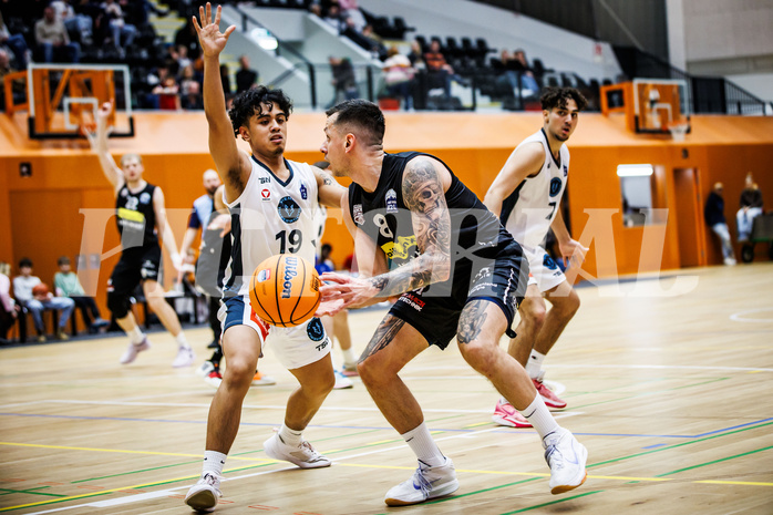 Basketball, Basketball Zweite Liga 2024/25, Grunddurchgang 11.Runde, Vienna Timberwolves, Mattersburg Rocks, Dean-Leon Cantor (19), Petar Zivkovic (8)