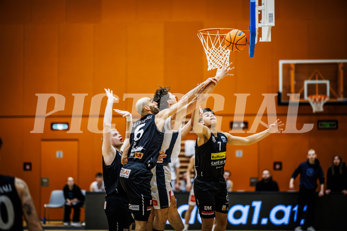 Basketball, Basketball Zweite Liga 2024/25, Grunddurchgang 11.Runde, Vienna Timberwolves, Mattersburg Rocks, Dominik Alturban (6), Corneluis Stubenvoll (15), Enzo Jantzen (7)
