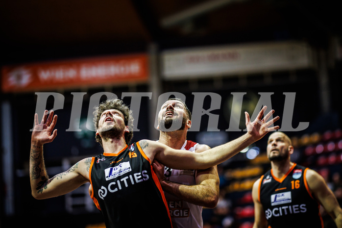 Basketball, Win2Day Superliga 2023/24, 2. Qualifikationsrunde, BC Vienna, Fürstenfeld Panthers, Phil Steffens (15), Jozo Rados (3)