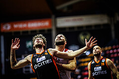 Basketball, Win2Day Superliga 2023/24, 2. Qualifikationsrunde, BC Vienna, Fürstenfeld Panthers, Phil Steffens (15), Jozo Rados (3)