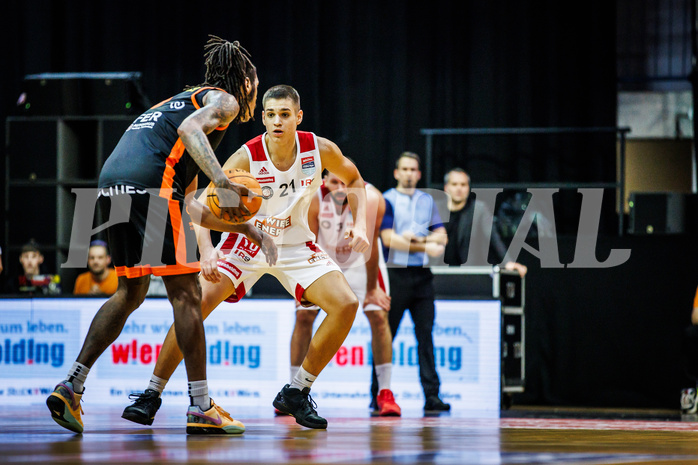 Basketball, Win2Day Superliga 2023/24, 2. Qualifikationsrunde, BC Vienna, Fürstenfeld Panthers, Joe Hampton (9), Aron Stazic (21)