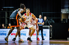 Basketball, Win2Day Superliga 2023/24, 2. Qualifikationsrunde, BC Vienna, Fürstenfeld Panthers, Joe Hampton (9), Aron Stazic (21)
