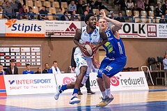 Basketball, ABL 2016/17, Grunddurchgang 15.Runde, Oberwart Gunners, Gmunden Swans, Jamari Traylor (9), Povilas Gaidys (15)