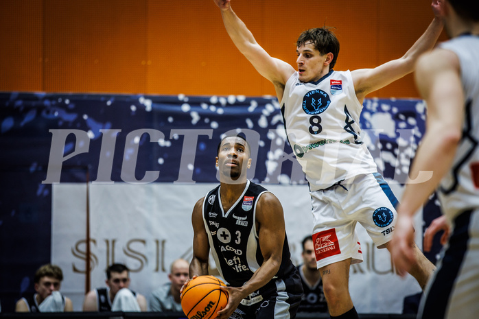 Basketball, Win2Day Superliga 2023/24, 3. Qualifikationsrunde, Vienna Timberwolves, Kapfenberg Bulls, Rudi Williams (3), Elias Wlasak (8)