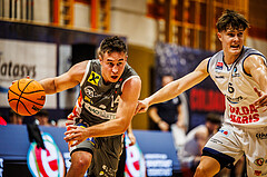 Basketball, win2day Basketball Superliga 2023/224, Grunddurchgang Runde 3, BBC Nord Dragonz, Klosterneuburg Dukes, Valentin Bauer (14)