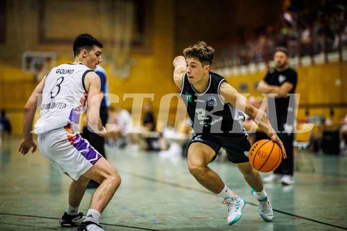 Basketball, Basketball Zweite Liga 2023/24, Grunddurchgang 2.Runde, Vienna United, Raiders Tirol, Bruno Golino (3), Florian Kämpf (2)