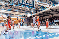 Basketball, Basketball Superliga 2023/24 , HF 2, Oberwart Gunners, Traiskirchen Lions, Kris Monroe (13), Fabricio Vay (11)