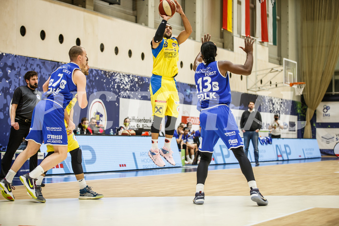 Basketball, bet-at-home Basketball Superliga 2020/21, Grunddurchgang 15. Runde, SKN St. Pölten Basketball, Oberwart Gunners, Omar Krayem (18)