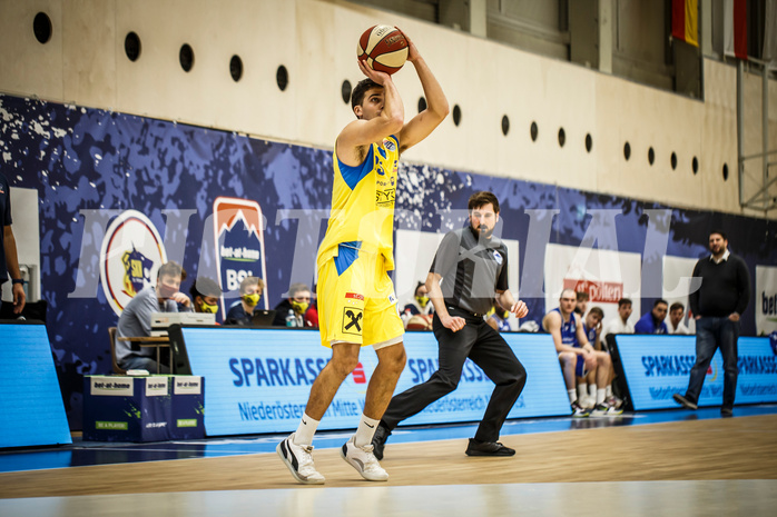 Basketball, bet-at-home Basketball Superliga 2019/20, Grunddurchgang 15.Runde, SKN St. Pölten Basketball, Oberwart Gunners, Kostas Oikonomopouluos (25)