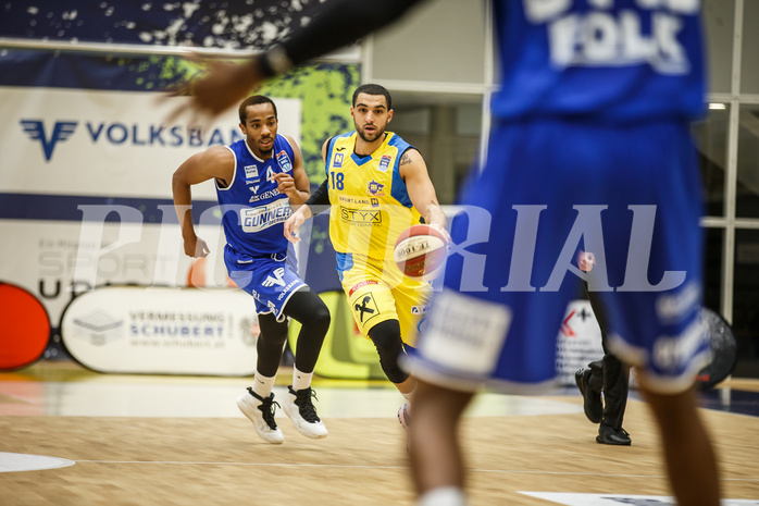 Basketball, bet-at-home Basketball Superliga 2020/21, Grunddurchgang 15. Runde, SKN St. Pölten Basketball, Oberwart Gunners, Omar Krayem (18)